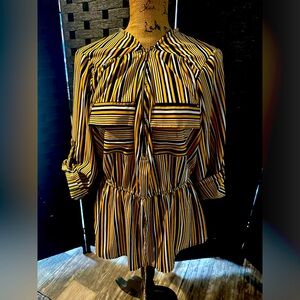 Mileage Yellow and Black Blouse